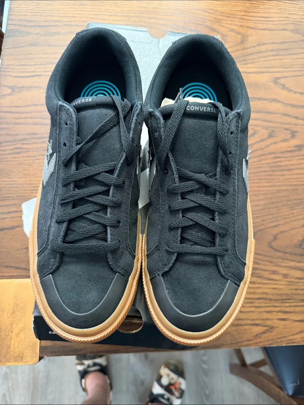 Converse Black Suede Low-Top Sneakers with Gum Sole